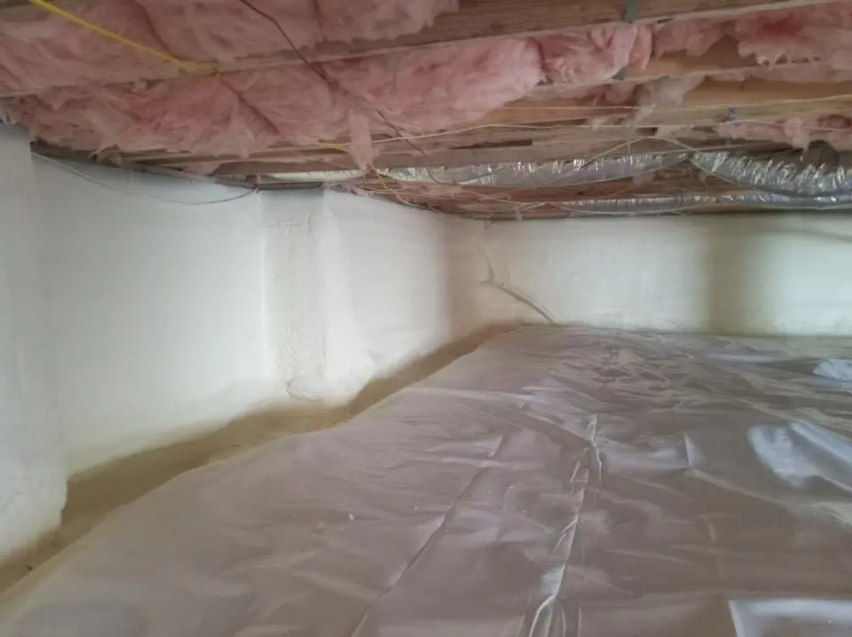 Crawl space encapsulation with closed-cell spray foam for Attic Insulation in Montville